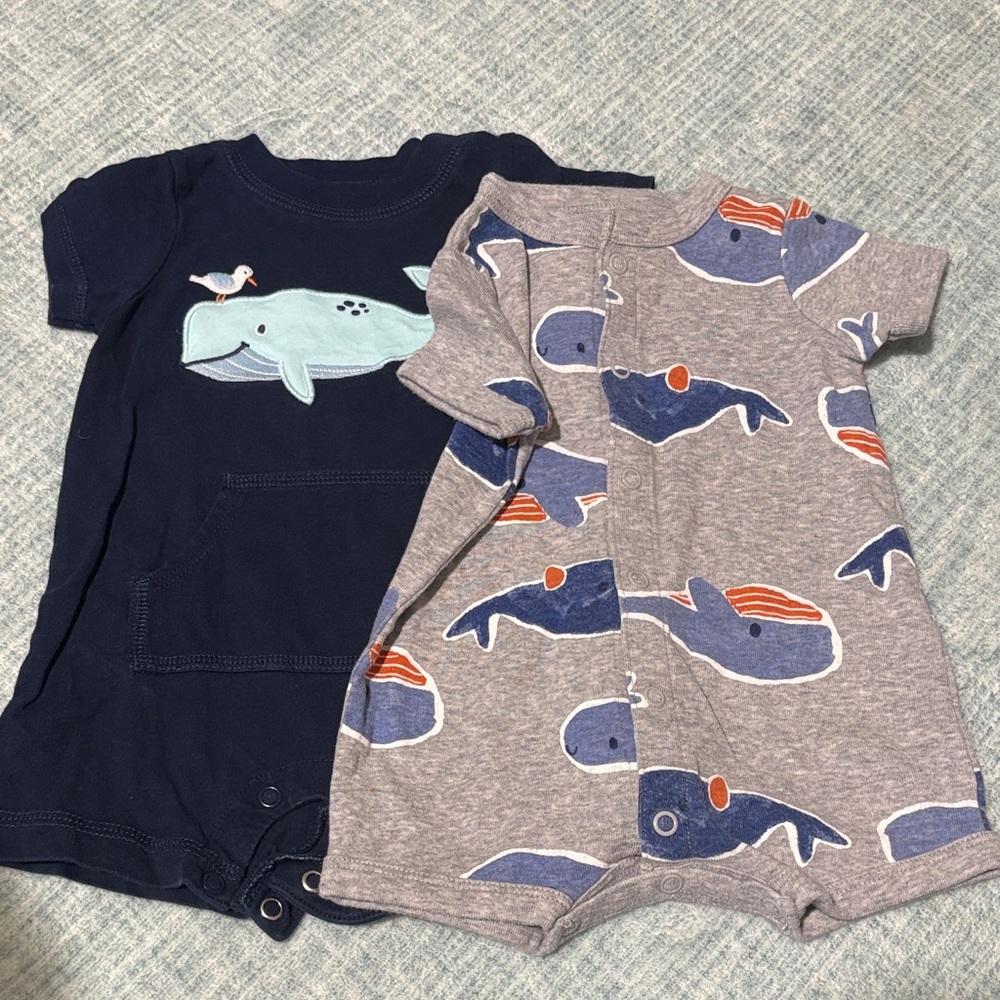 Carter's Whale Romper Set, 0-3 months